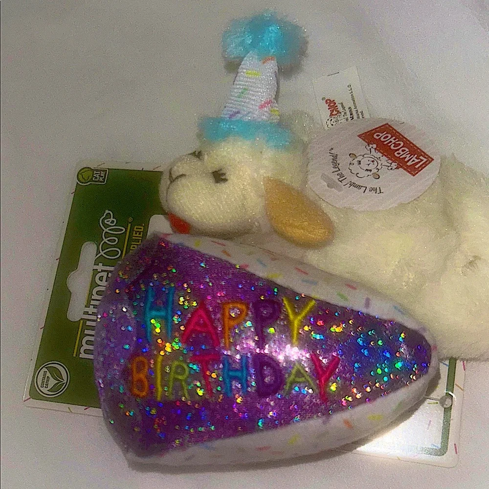 Multipet Lambchop Birthday Plush Cat Toy